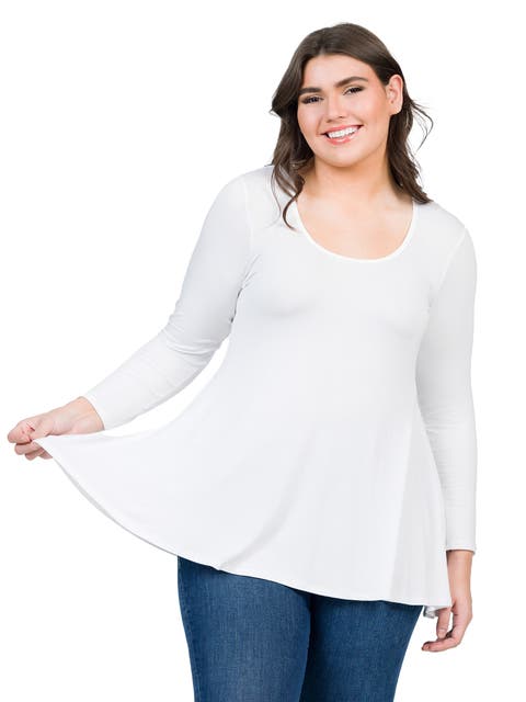 Poised Long Sleeve Swing Tunic Top