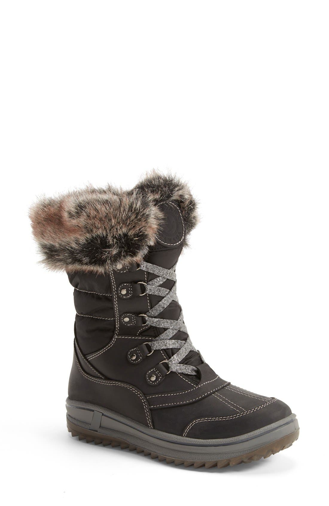 Santana Canada 'Myrah' Faux Fur Waterproof Boot, Main, color, 