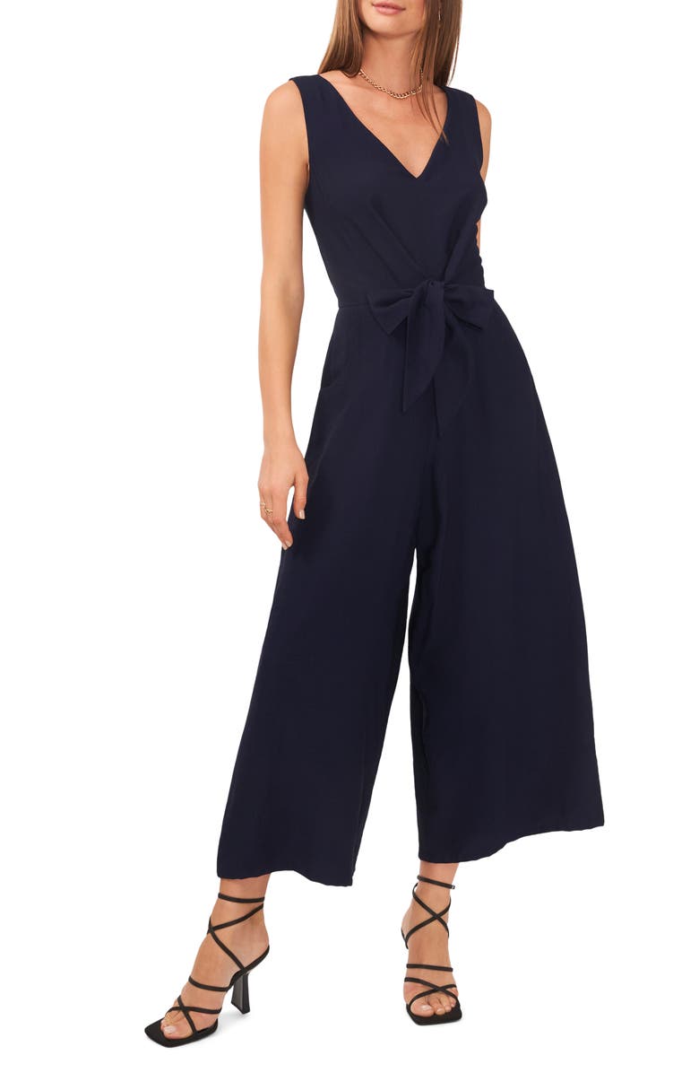 Vince Camuto Tie Front Wide Leg Jumpsuit, Main, color, 