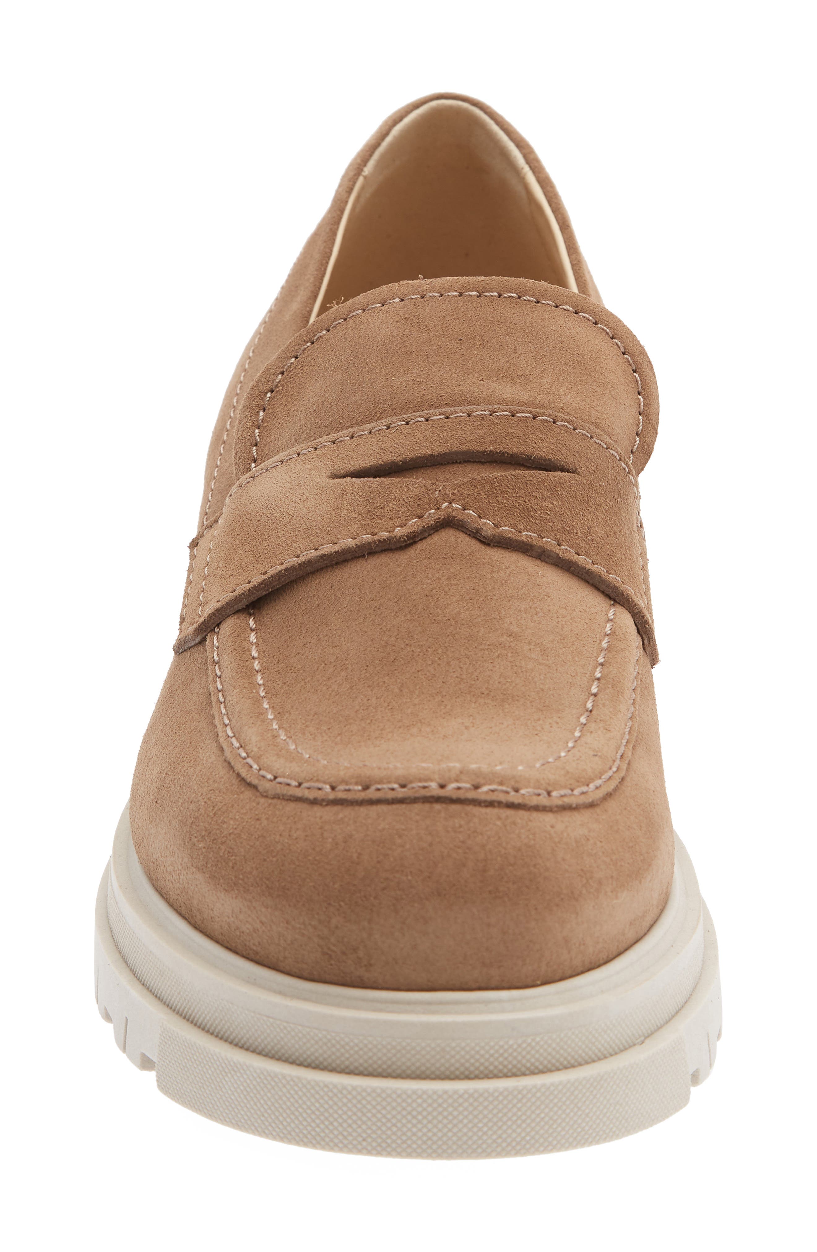 Domino Waterproof Penny Loafer, Alternate, color, TOAST SUEDE