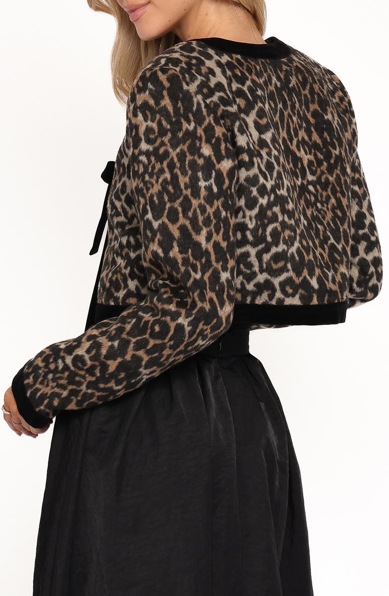 Petal & Pup Vanna Leopard Tie-Front Jacket, Alternate, color, Leopard