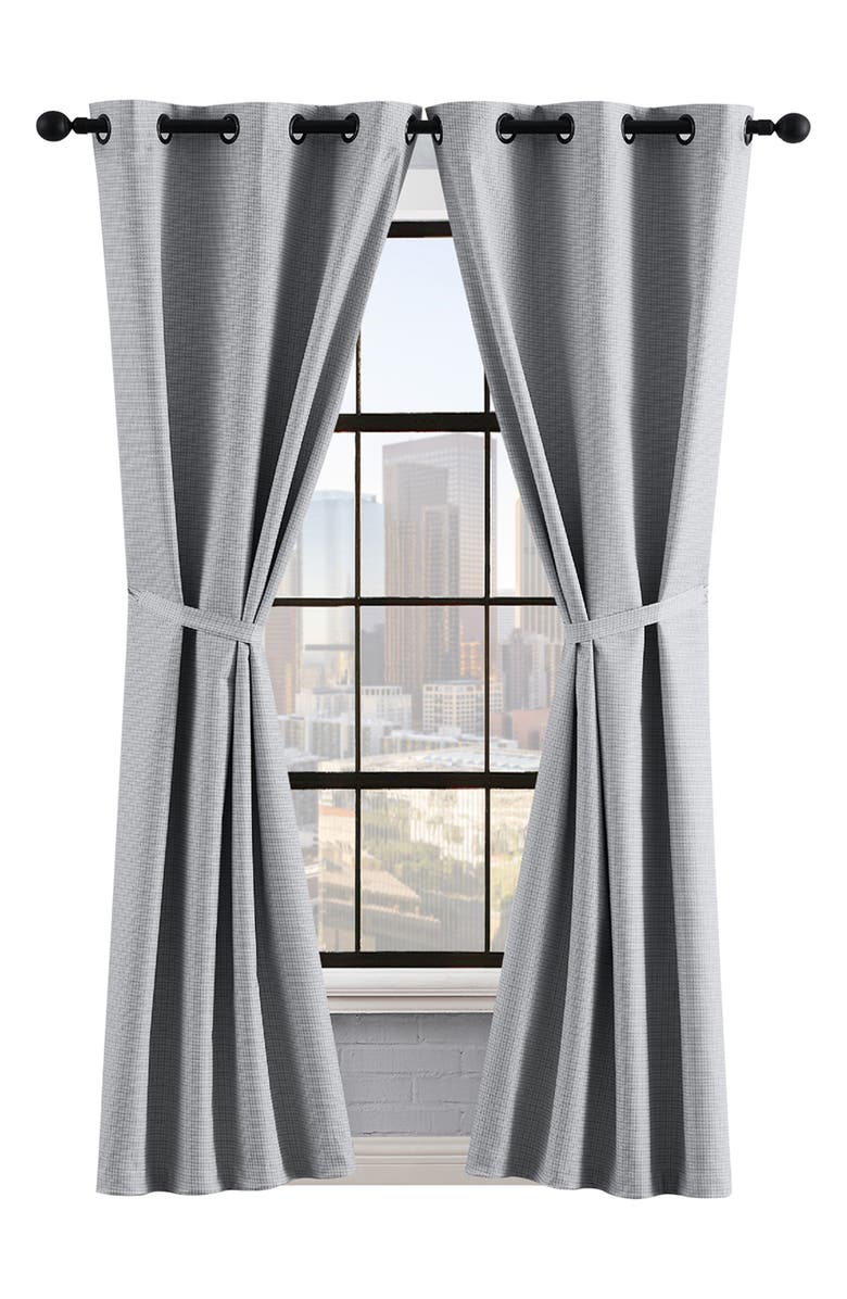 Lucky Brand Finley Textured Blackout Set of 2 Curtain Panels, Main, color, Light Grey
