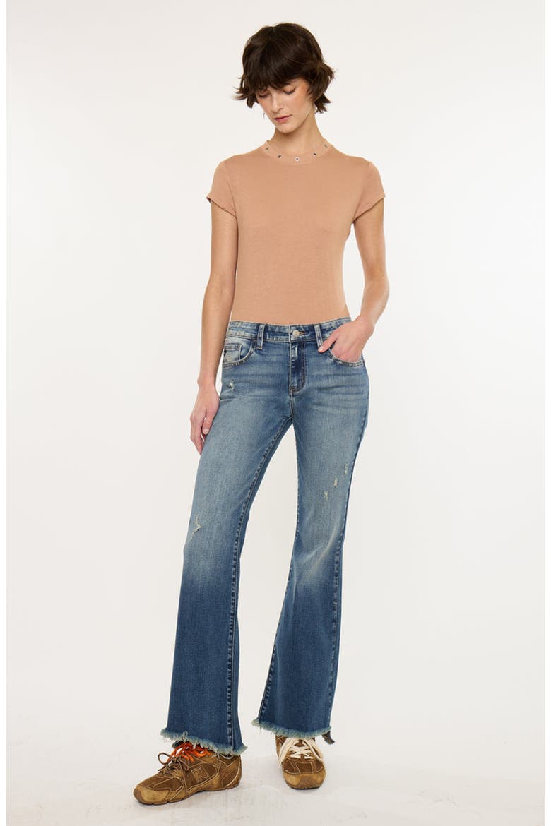 Daphe Essentials Low Rise Ankle Flare Jeans, Alternate, color, Dark Wash