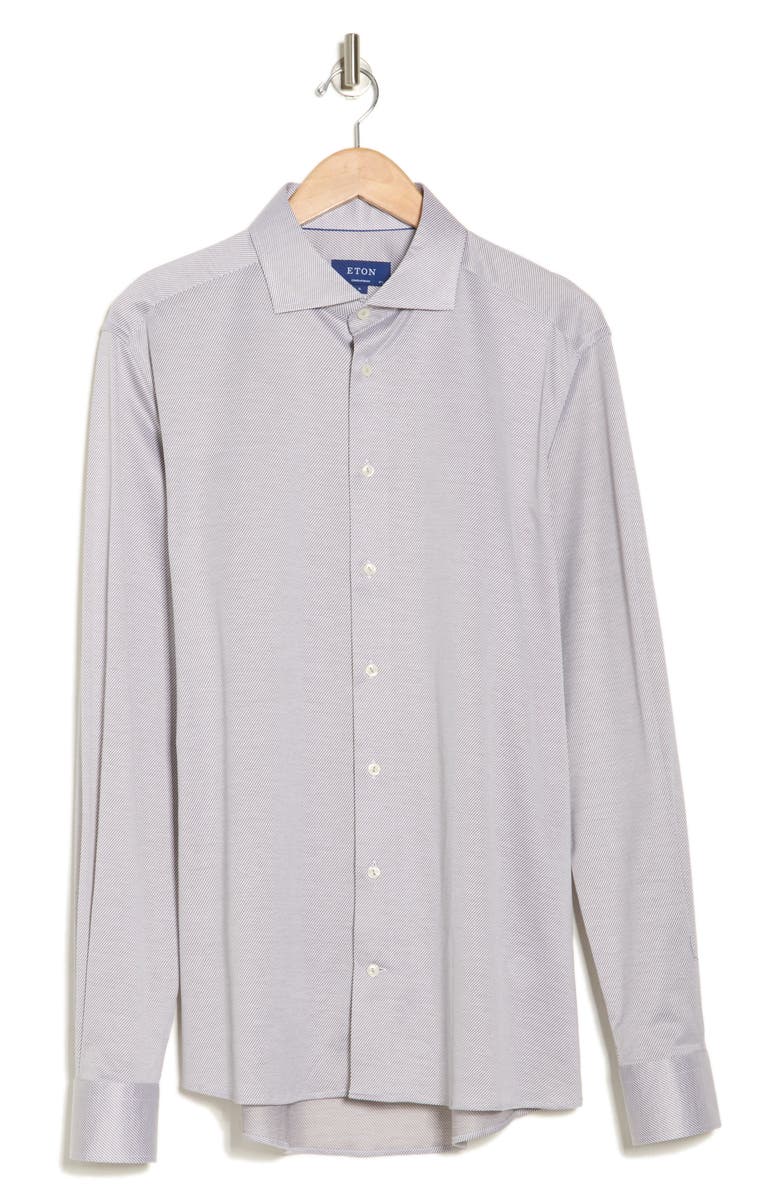 Eton King Contemporary Fit Stripe Cotton Dress Shirt, Main, color, 