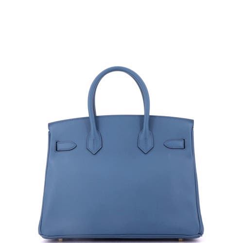 Pre-owned Hermes Hermes Birkin Handbag Blue Epsom With Gold Hardware 30 In Blue