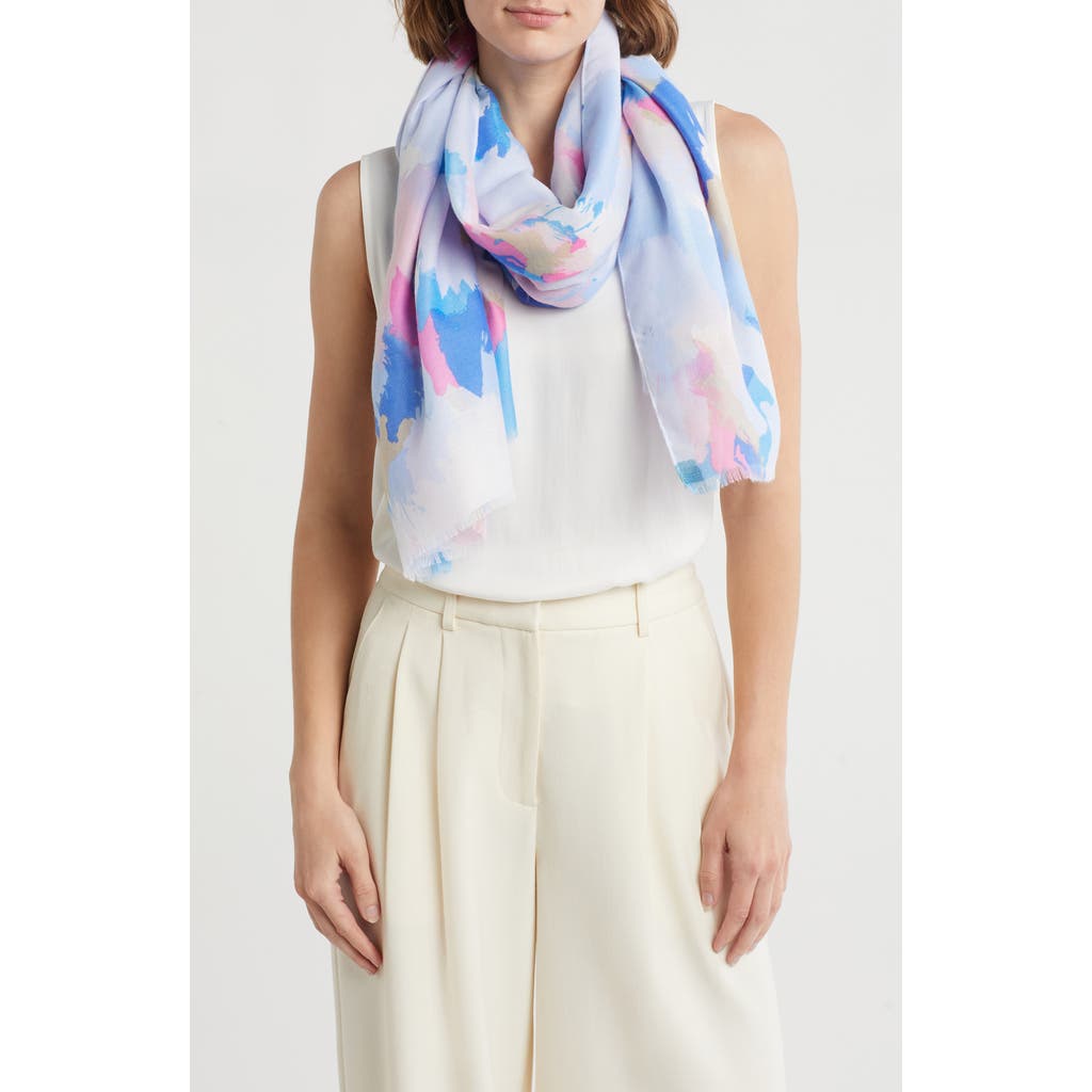 Area Stars Abstract Paint Brush Print Scarf In Multi