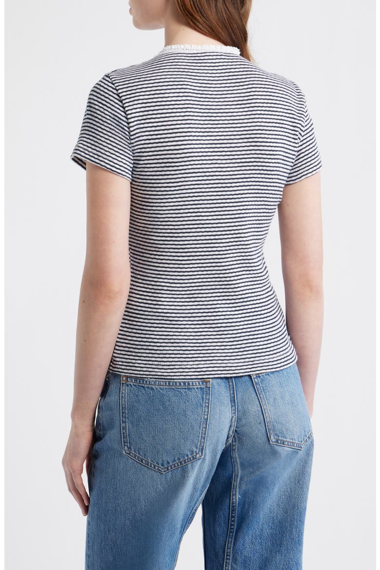 Textured Knit Crewneck Top, Alternate, color, TEXTURE RIB STRIPE NAVY