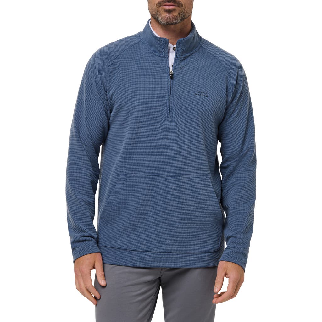 Travismathew Thermal Quarter Zip Pullover In Blue