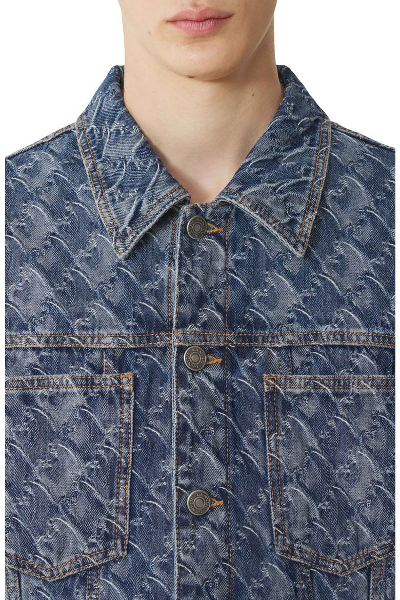 Lunar Year Jacquard Denim Jacket, Alternate, color, Blue