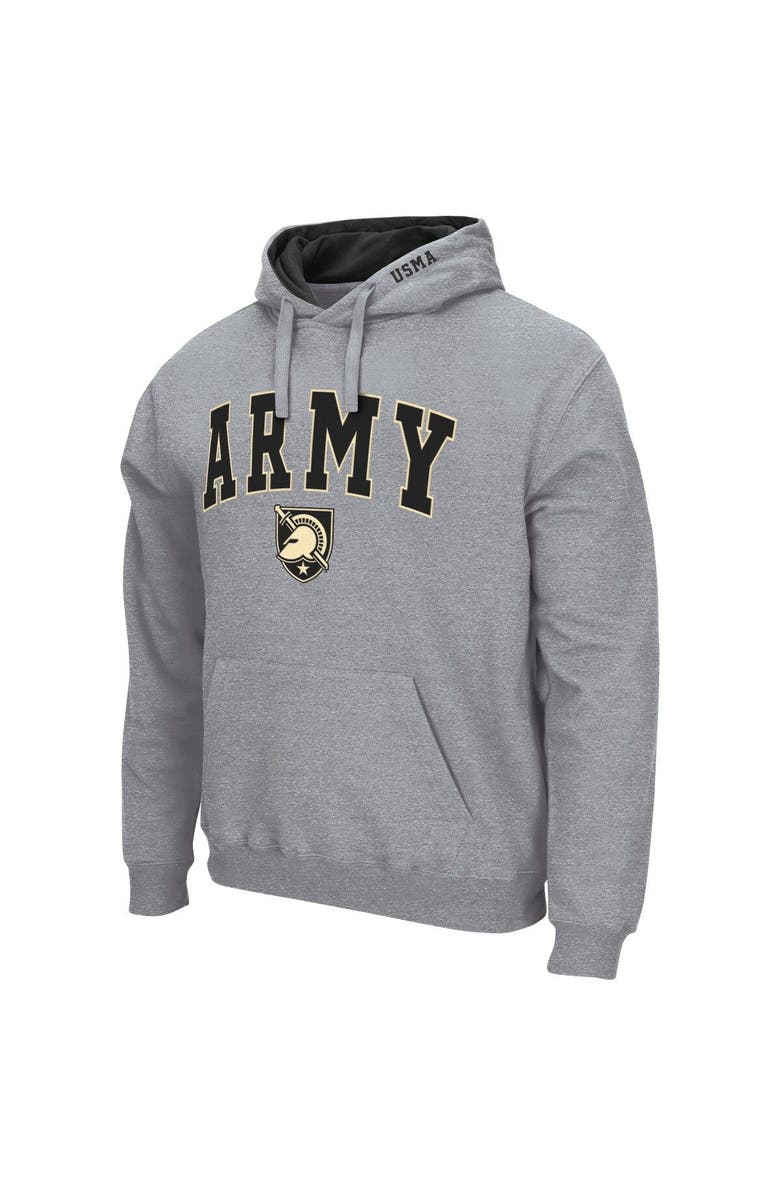 COLOSSEUM Men's Colosseum Heather Gray Army Black Knights Arch & Logo 3.0 Pullover Hoodie, Alternate, color, 