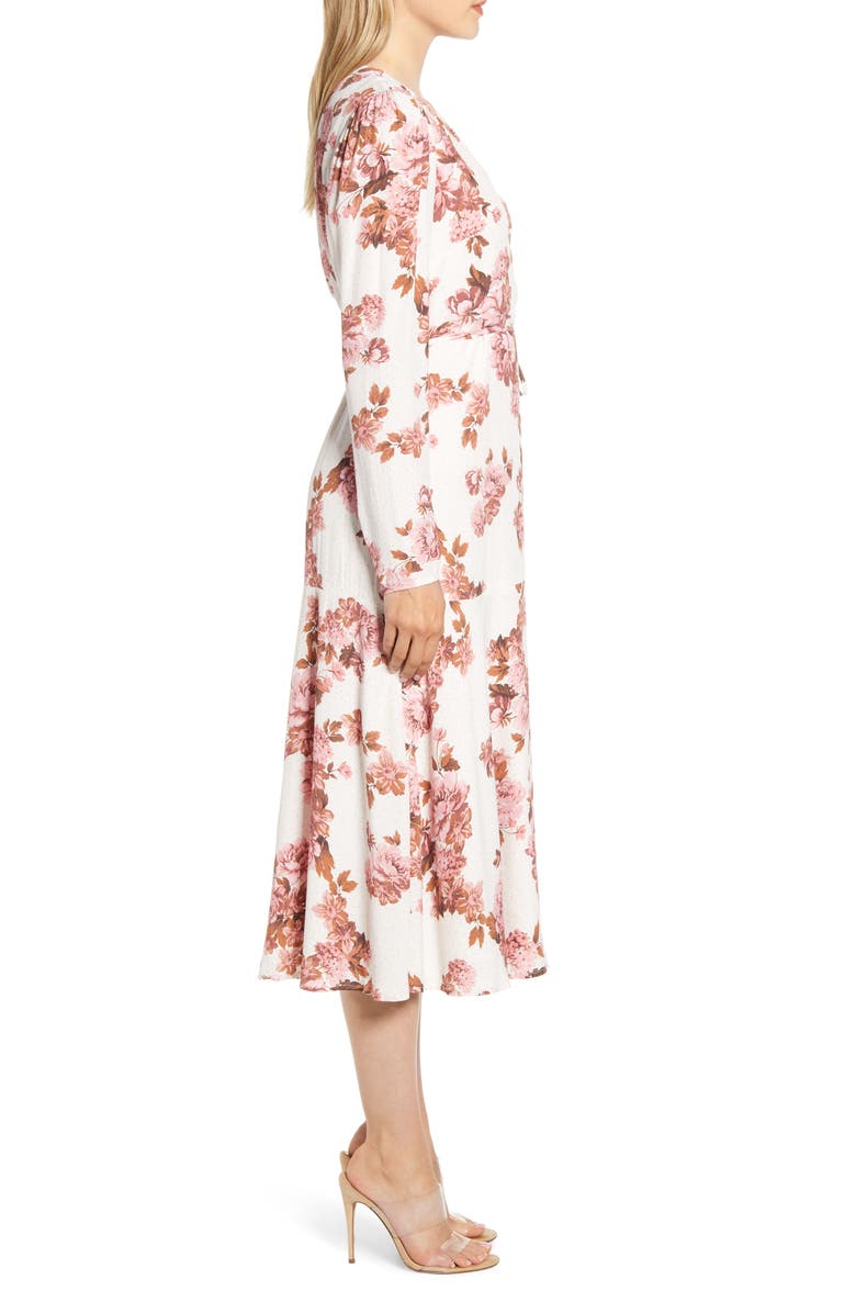 Rachel Parcell Long Sleeve Wrap Midi Dress, Alternate, color,