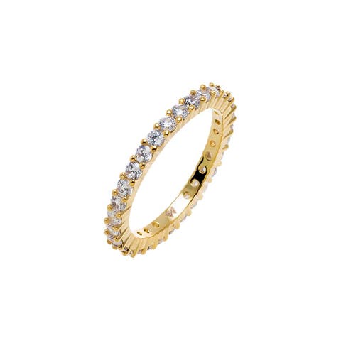 Moissanite Thin Stacker Eternity Band