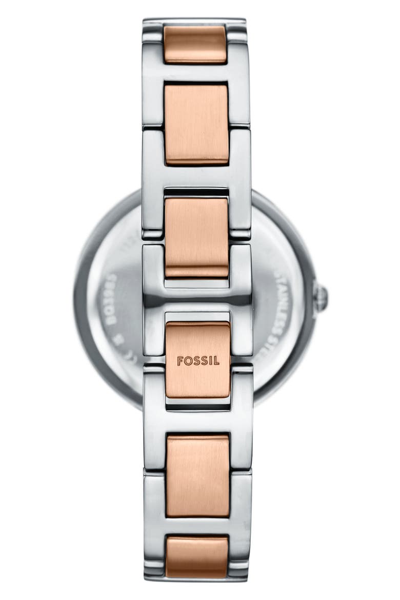 Karli Three-Hand Quartz Crystal Bracelet Watch, 32mm, Alternate, color, SILVER