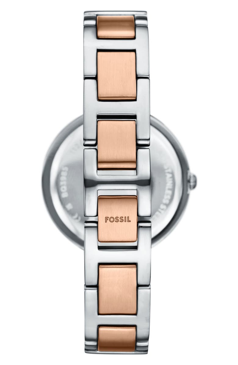 Fossil Karli Three-Hand Quartz Crystal Bracelet Watch, 32mm, Alternate, color, Silver