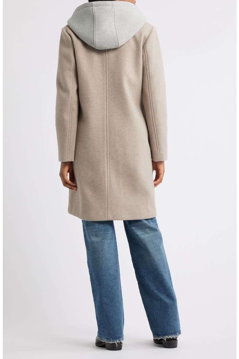 Layered Hoodie Bib Coat, Alternate, color, OATMEAL