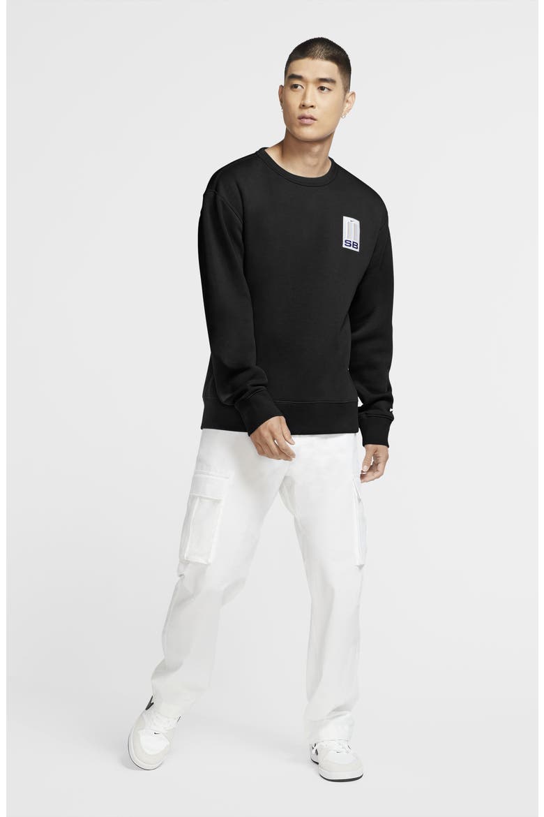 Nike Stripes Crewneck Sweatshirt, Alternate, color, BLACK/ WHITE