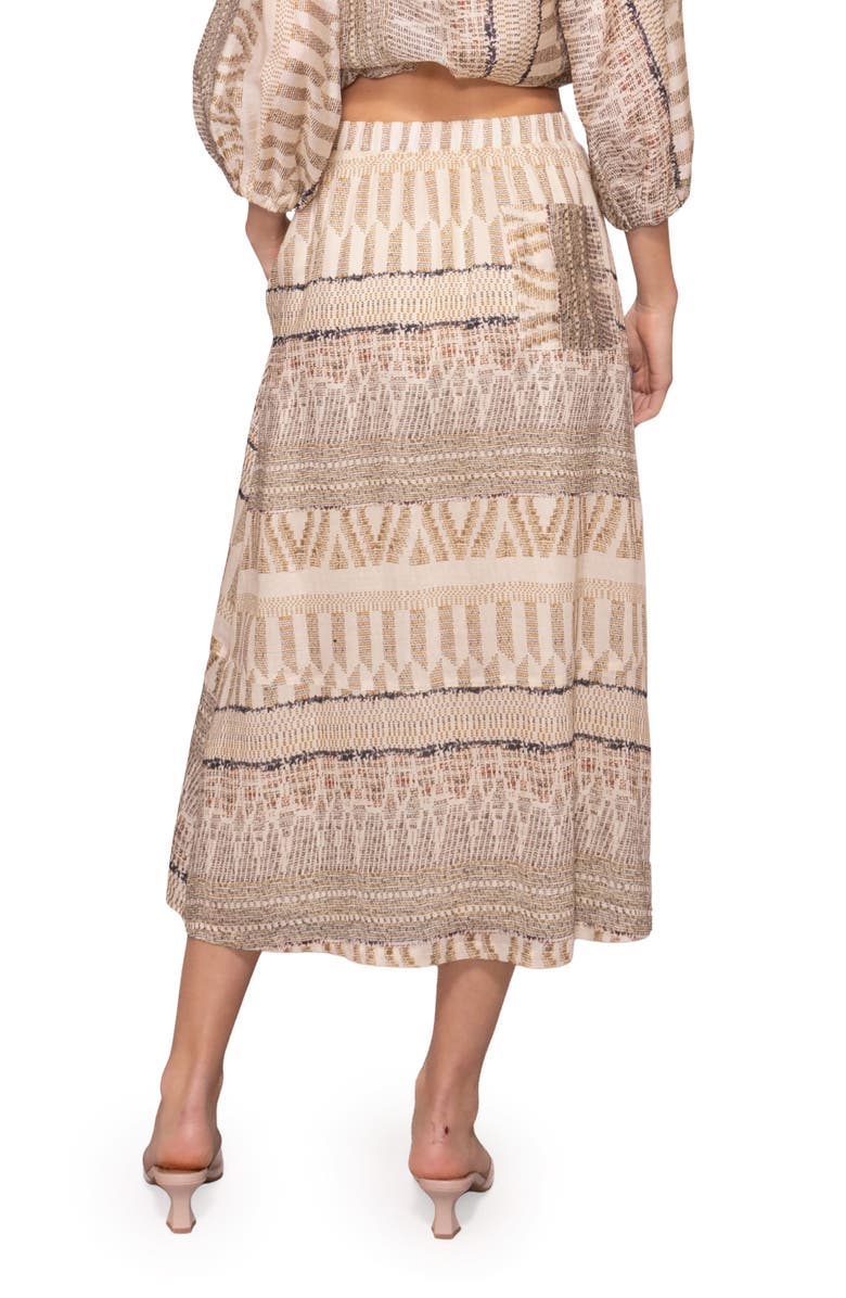 MELLODAY Print Midi Skirt, Alternate, color, Blush Multi