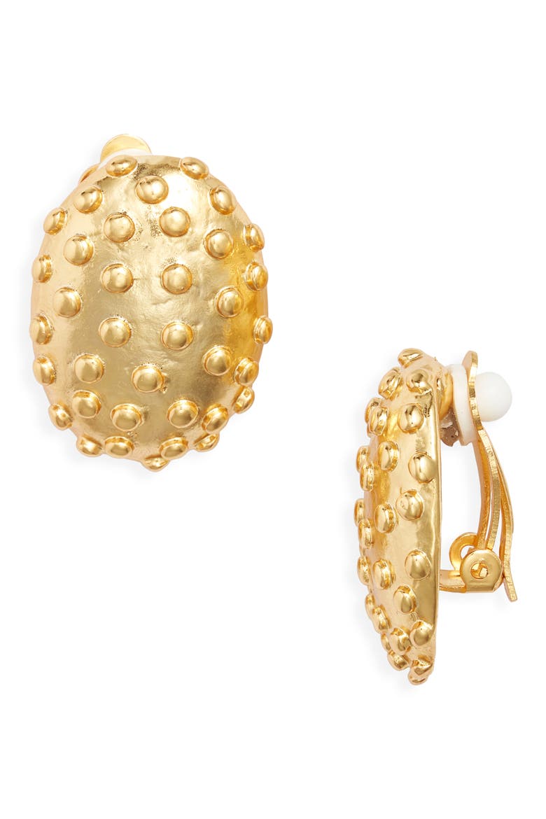 Ladybug Clip-On Stud Earrings, Main, color, GOLD
