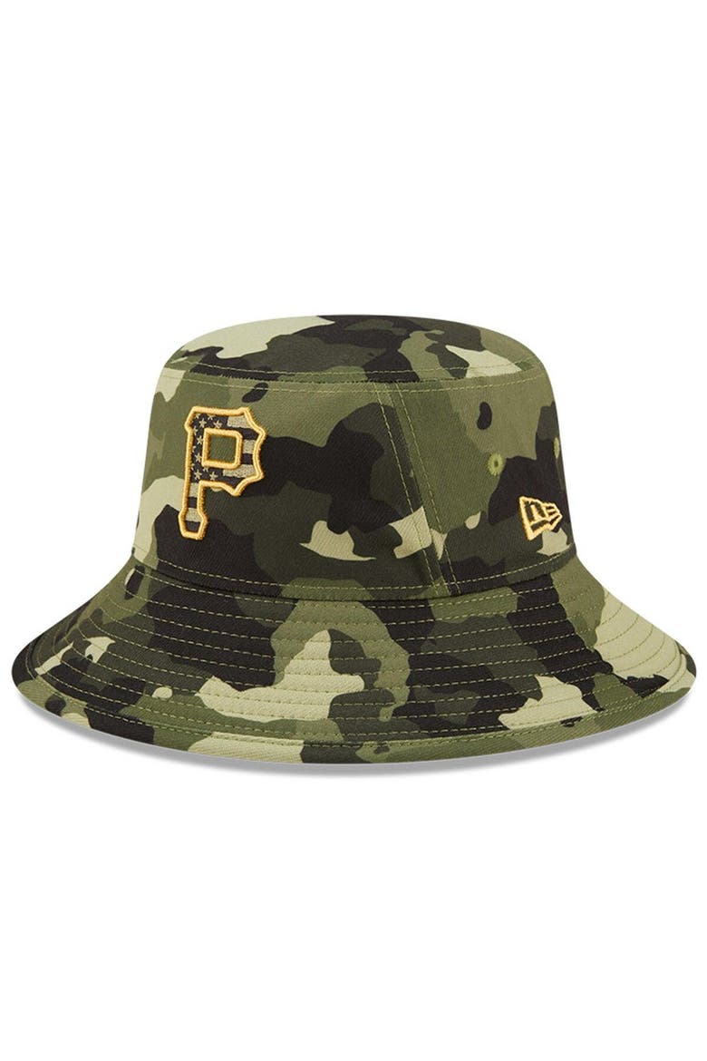 Men's New Era Camo Pittsburgh Pirates 2022 Armed Forces Day Bucket Hat, Alternate, color, Camo