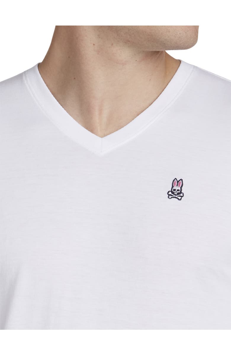 Psycho Bunny Logo V-Neck T-Shirt, Alternate, color, White