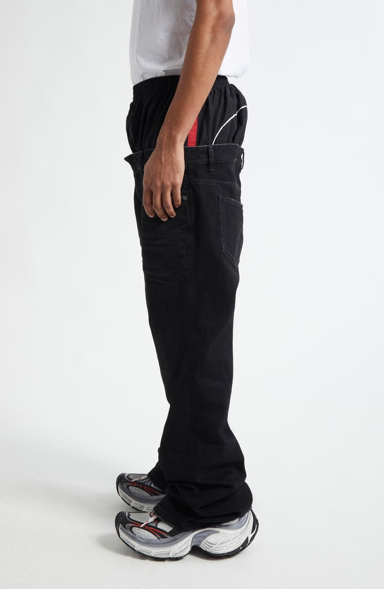 Balenciaga Layered Flare Leg Jeans, Alternate, color, 6412 Midnight