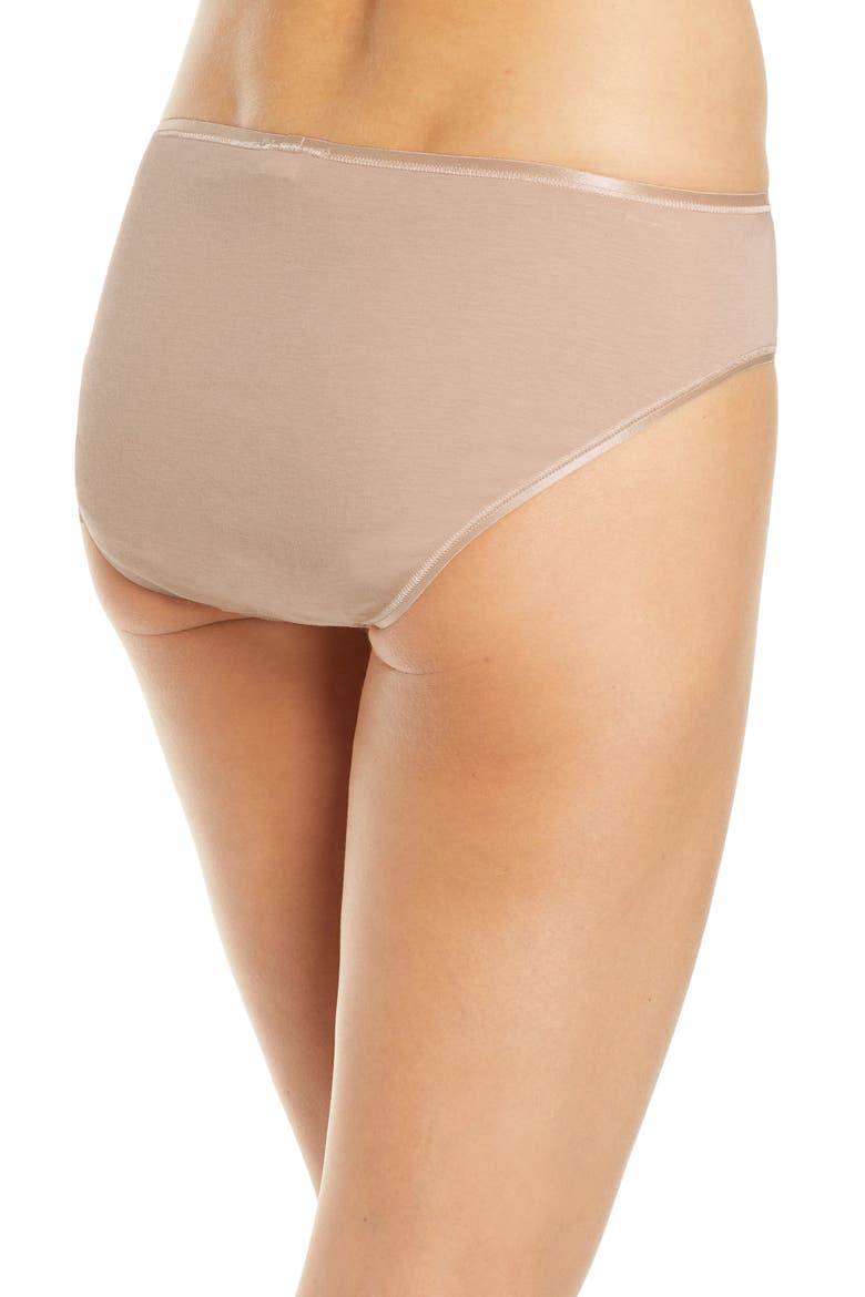 Seamless Cotton High Cut Briefs, Alternate, color, BEIGE