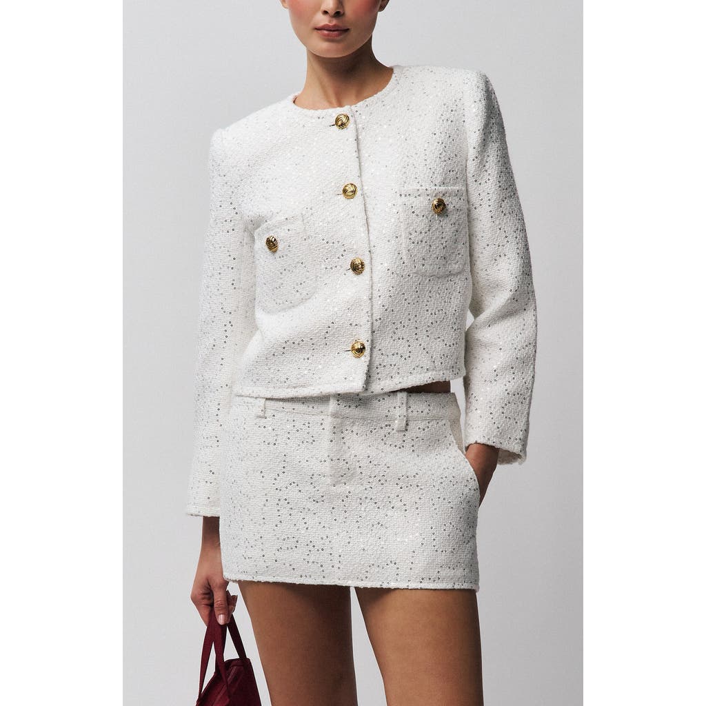 Guizio Bela Tweed Jacket In White