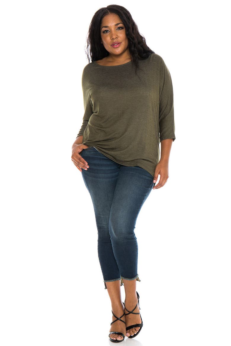 Dolman Sleeve Top, Alternate, color, OLIVE