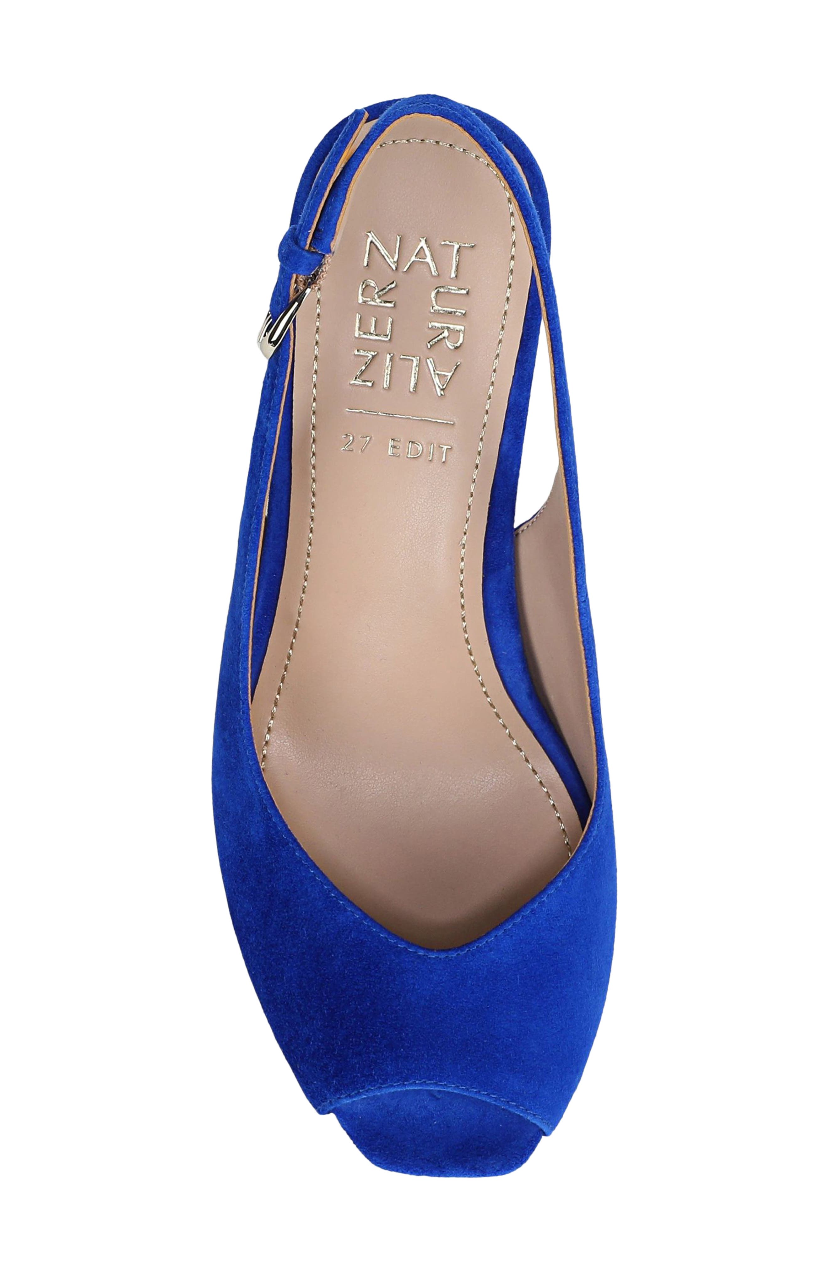 Alexa Peep Toe Slingback Pump, Alternate, color, PHOTON BLUE