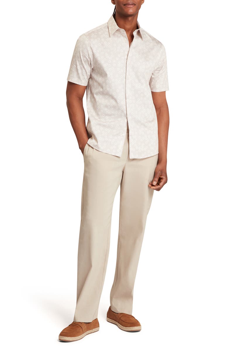 Ted Baker Afflek Short Sleeve Button-Up Shirt, Alternate, color, Ecru