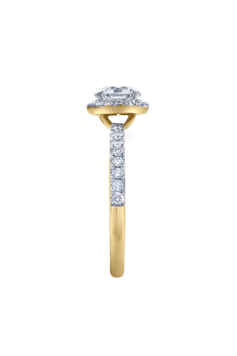 Paloma 14K Yellow Gold Round Cut Lab Grown Diamond Halo Engagement Ring - 1.5 ctw, Alternate, color, 14K Yellow Gold