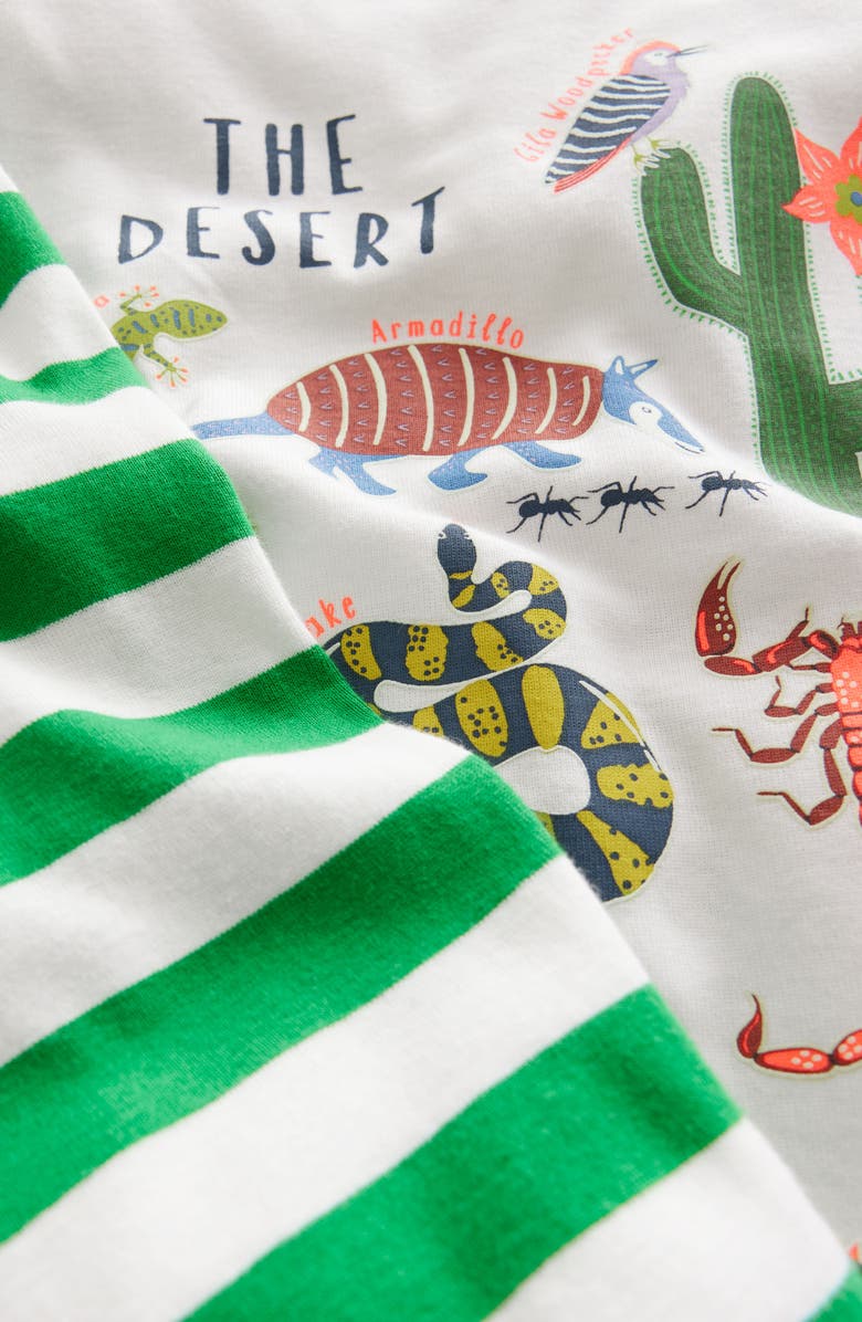 Mini Boden Kids' Desert Stripe Fitted Two-Piece Cotton Pajamas, Alternate, color,