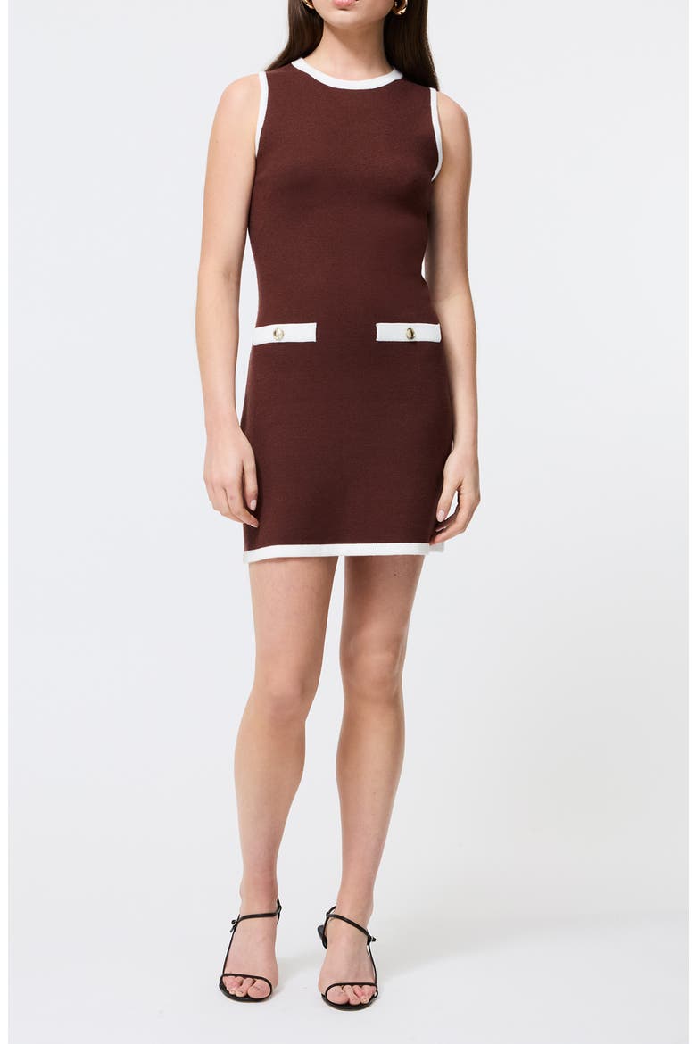 Ruthie Knit Minidress, Main, color, 21-CHOCOLATE-PORC CREAM