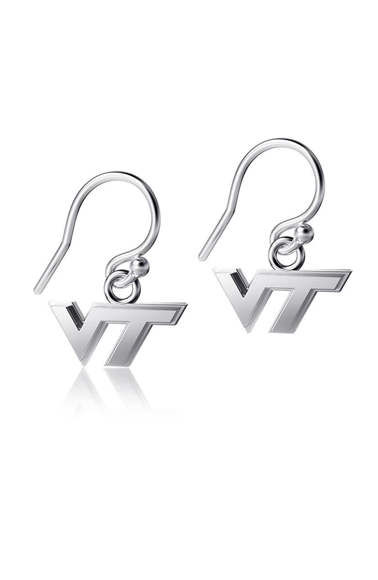 DAYNA DESIGNS Virginia Tech Hokies Silver Dangle Earrings, Main, color, 