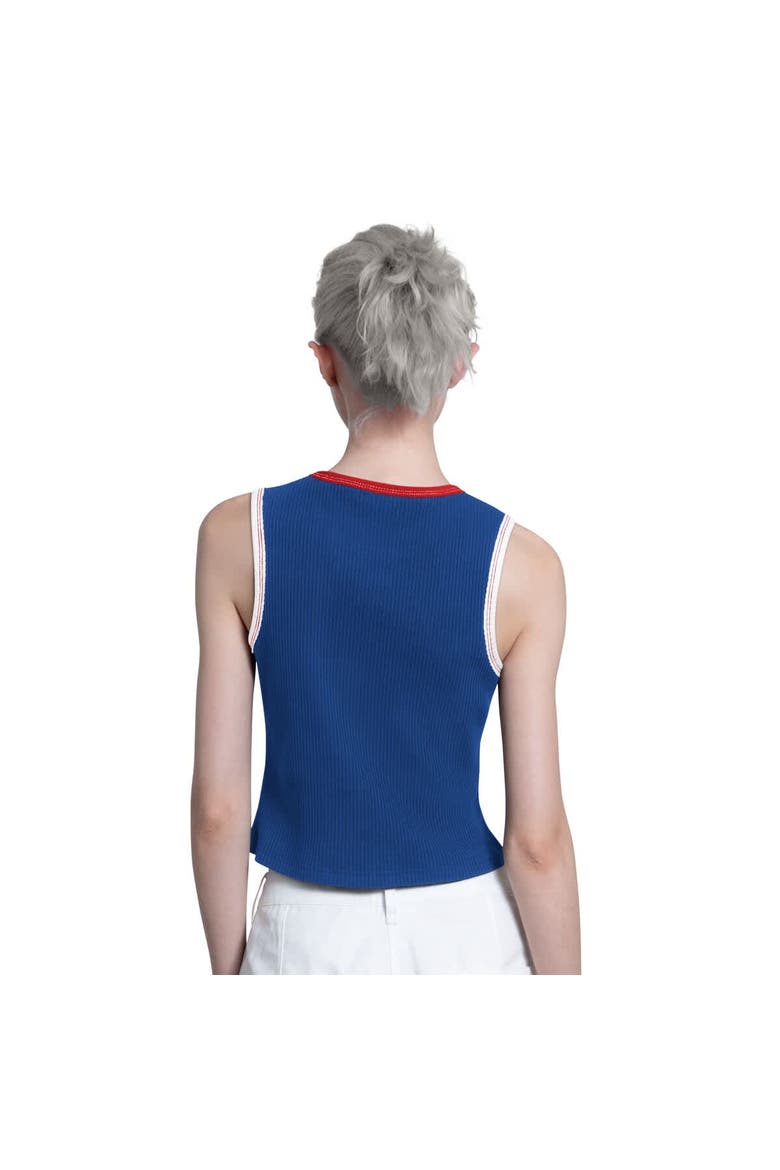Women's Starter  Royal Chicago Cubs Cooperstown Play the Ball Crop Tank Top, Alternate, color, Royal