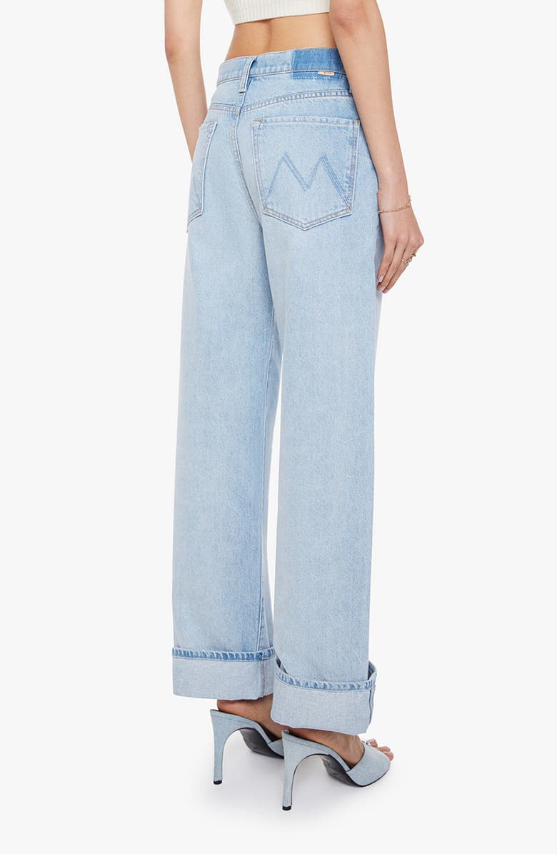 MOTHER The Dodger Button Hover Cuff Wide Leg Jeans, Alternate, color, I Could Care Less
