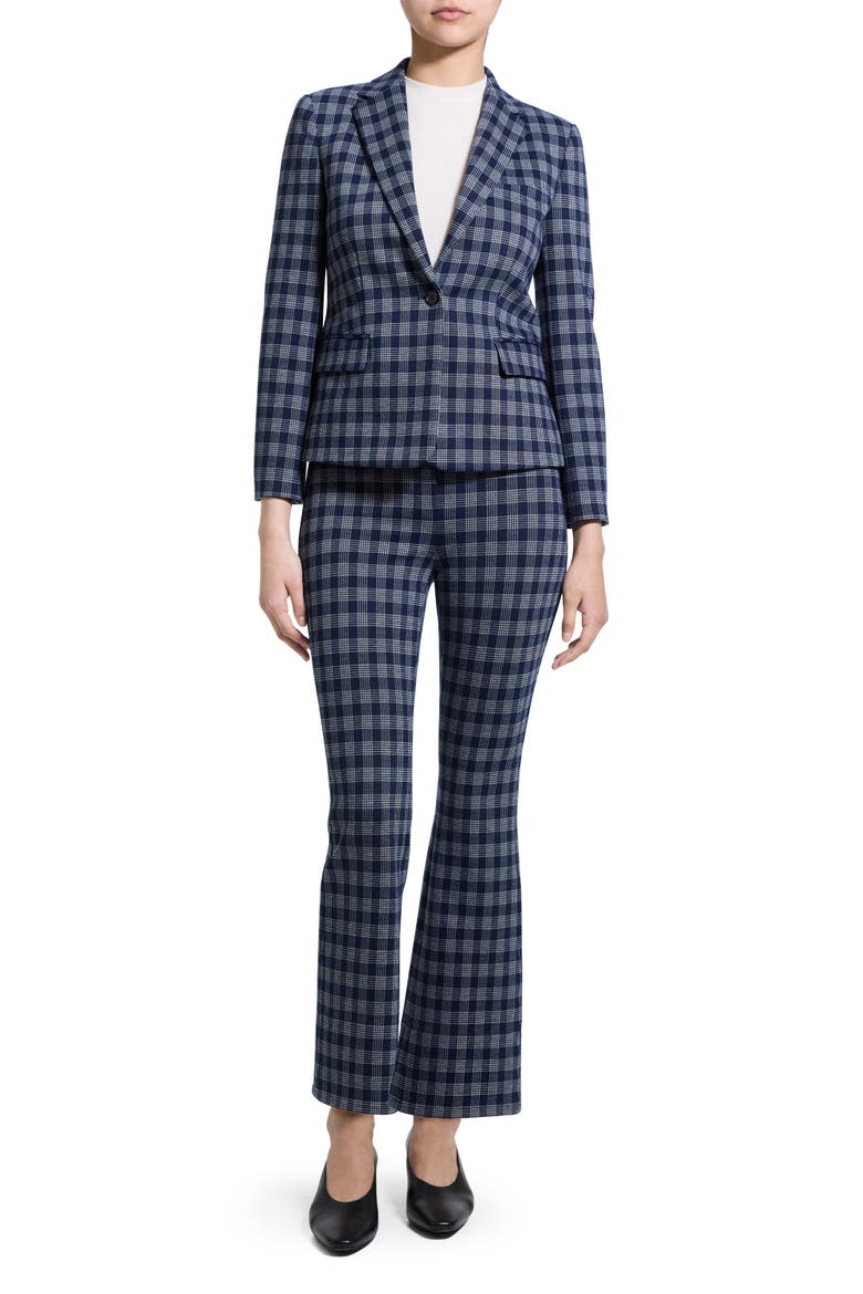 Plaid One-Button Blazer, Alternate, color, NAVY MULTI - G2S