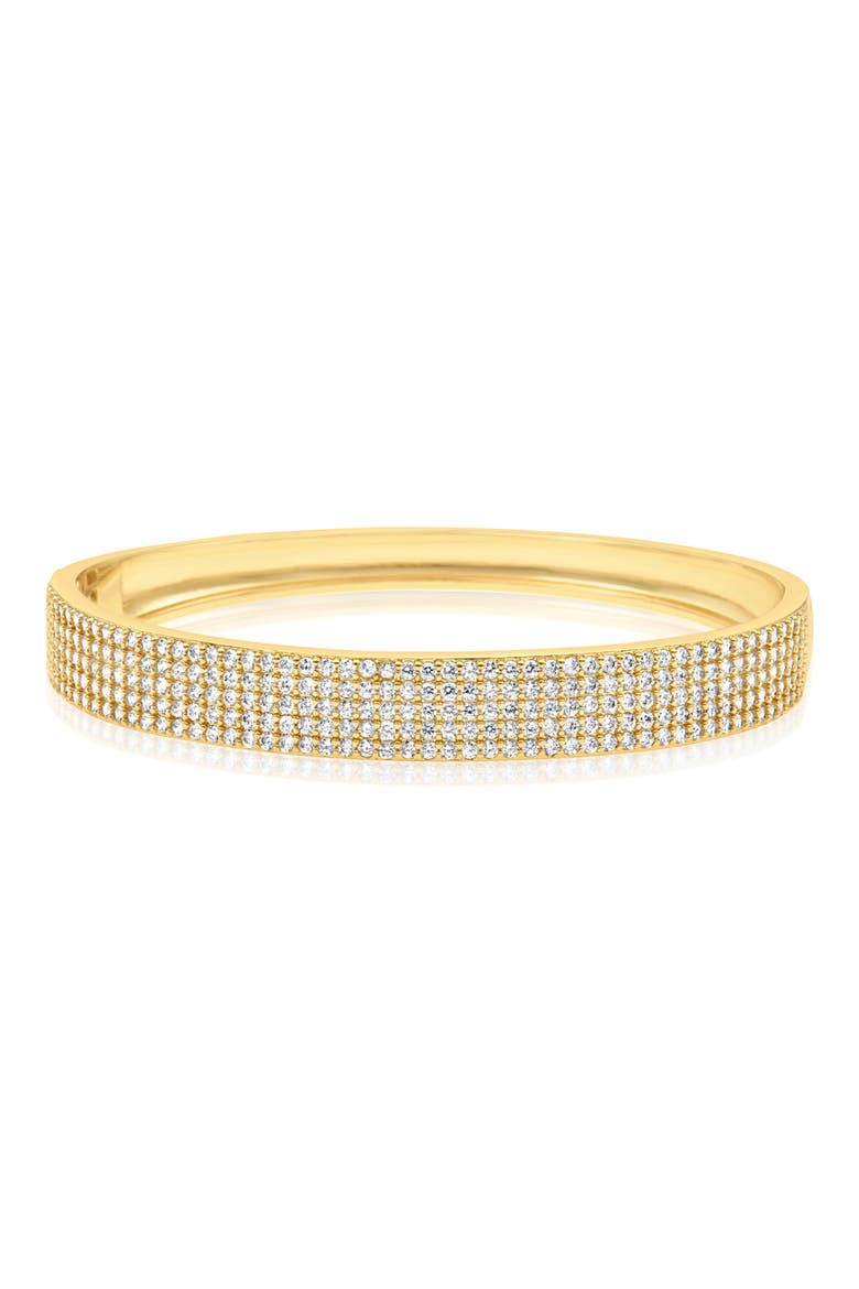 Five Row Pavé Bangle Bracelet, Alternate, color, GOLD