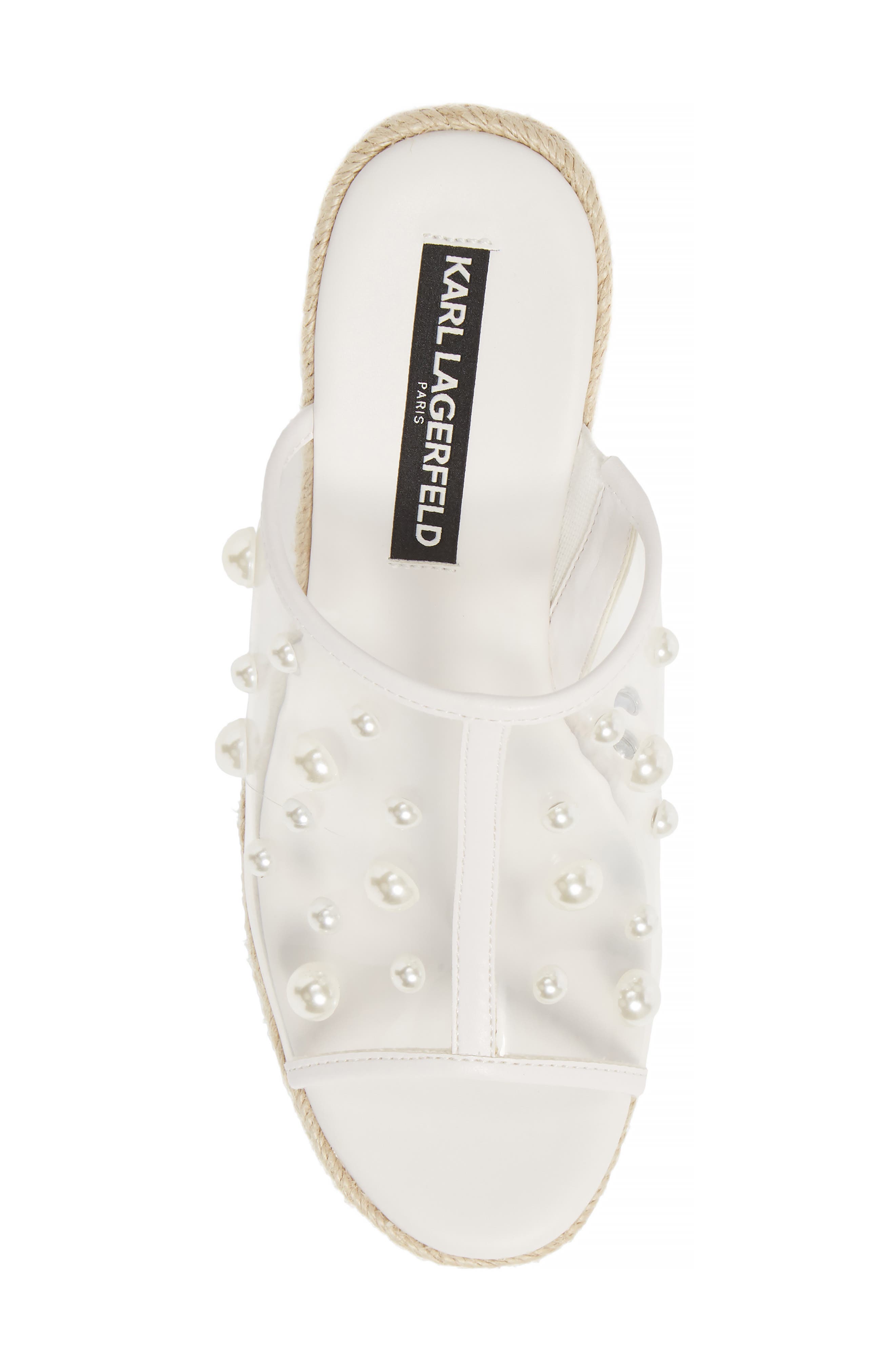 Carita Wedge Sandal, Alternate, color, WHITE/ CLEAR RUBBER
