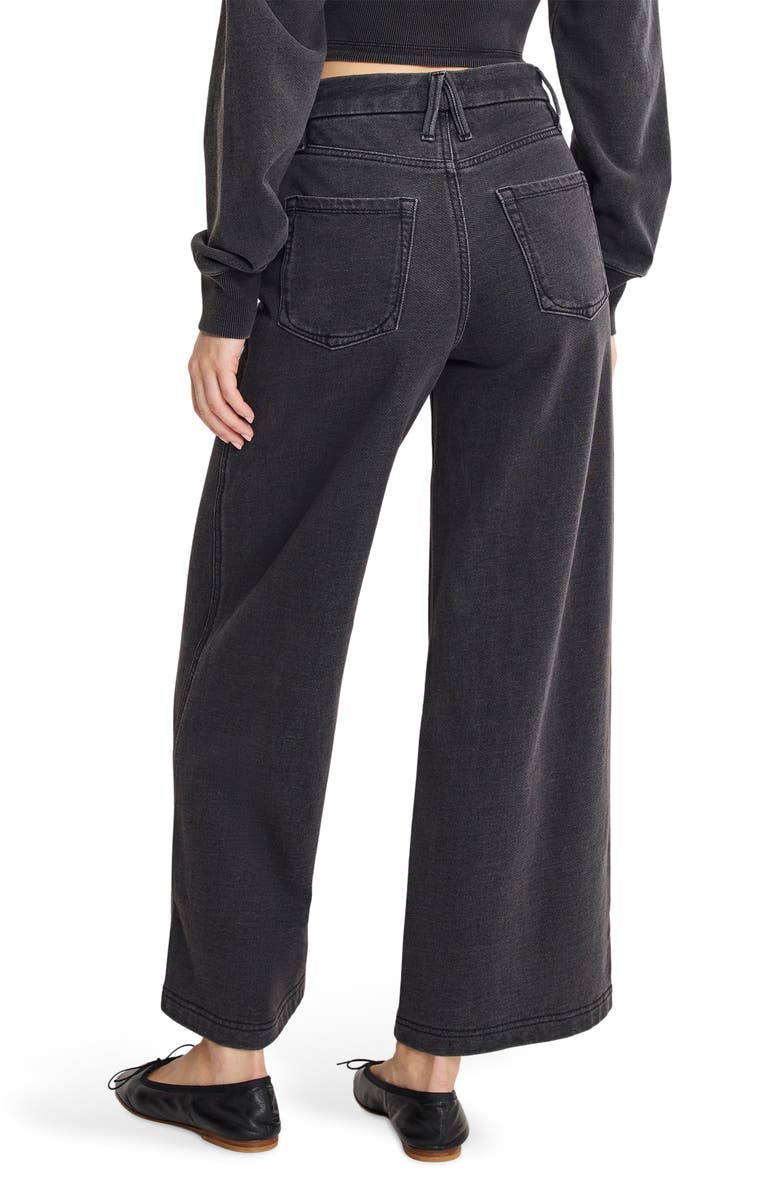 Good American Jeanius Good Skate High Waist Crop Wide Leg Jeans, Alternate, color, Black430