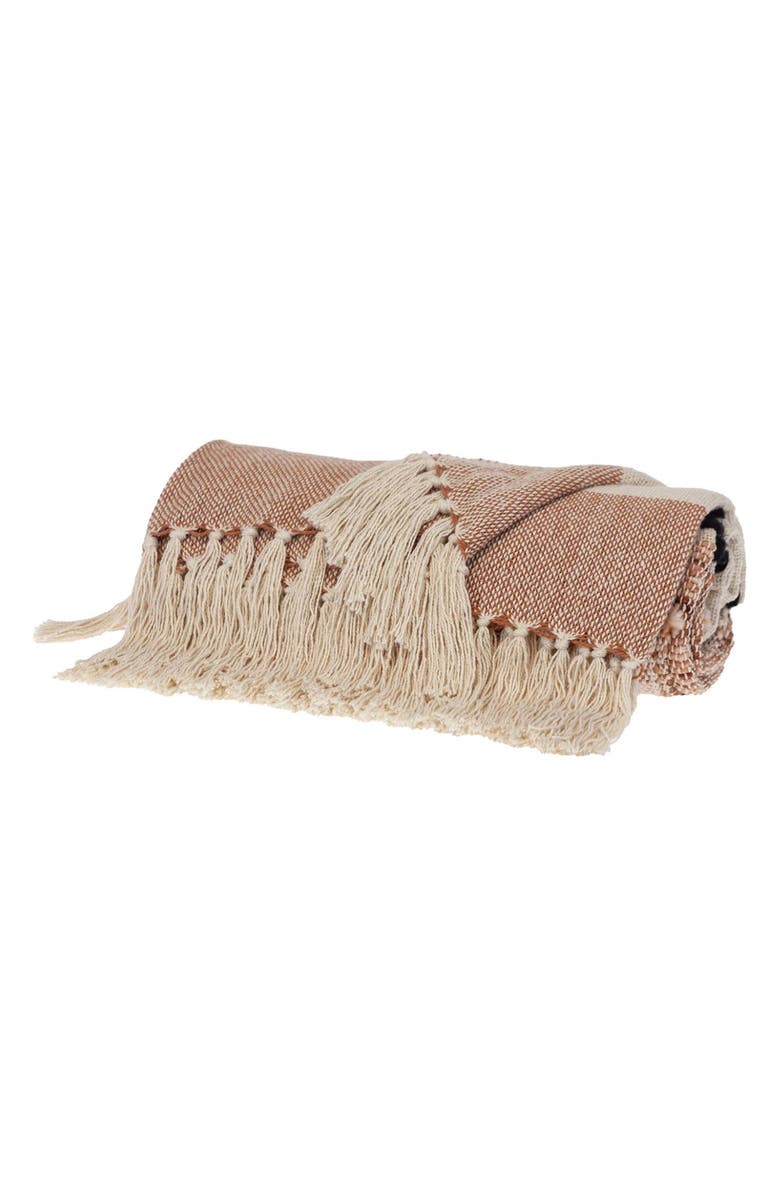 PARKLAND COLLECTION Inca Fringe Throw Blanket, Alternate, color, Brown