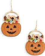Leith Pumpkin Crystal Drop Earrings