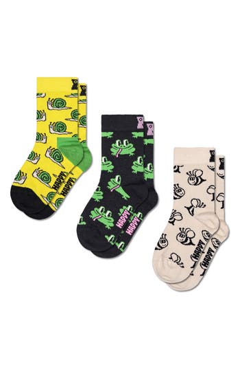 Happy Socks Kids' Small Friends Assorted 3-pack Socks