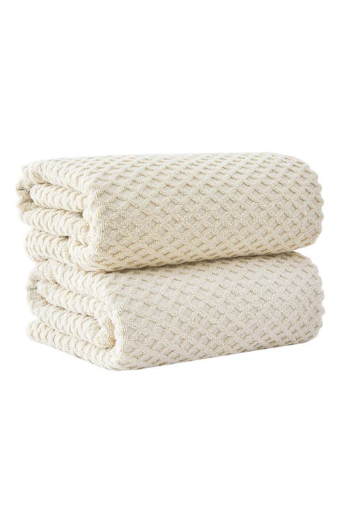 2-Pack Diamond Cotton Bath Sheets