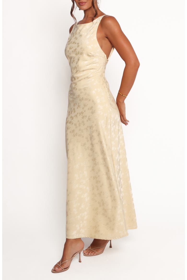 Malie Floral Jacquard Open Back Maxi Dress, Alternate, color, LEMON