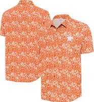 ANTIGUA Men's Antigua Orange Houston Astros Resort Button-Up Shirt