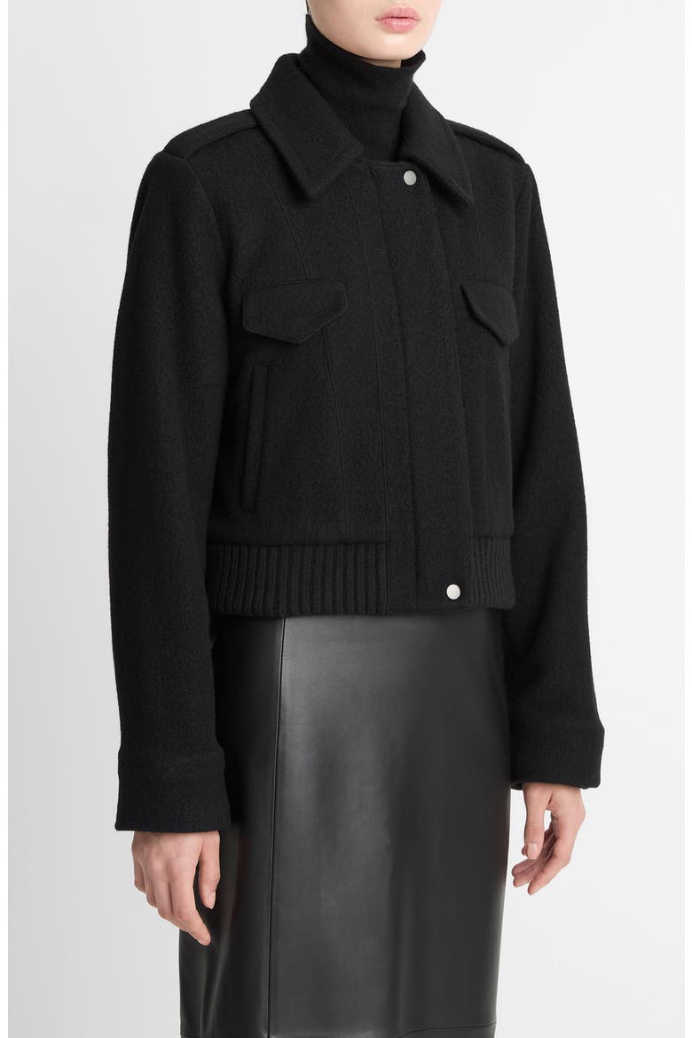 Wool Blend Crop Jacket, Alternate, color, BLACK