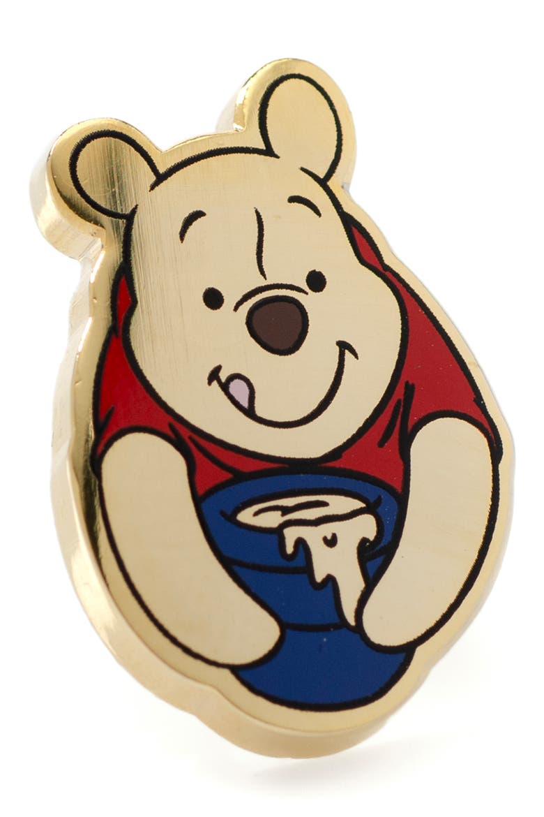 Winnie the Pooh Cuff Links & Lapel Pin Set, Alternate, color, GOLD