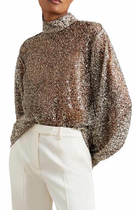 Sienna High Neck Sequined Top