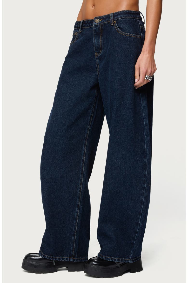 Jillian Low Rise Barrel Jeans, Alternate, color, DARK-BLUE